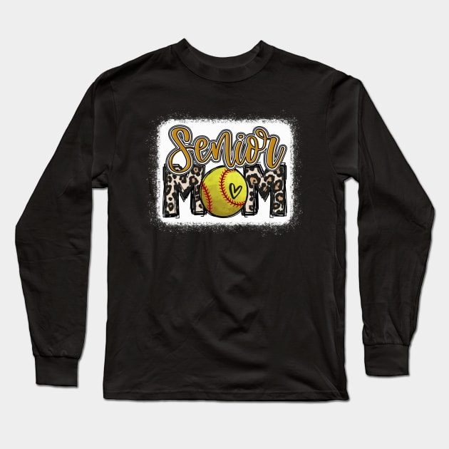 Senior Softball Mom Leopard Long Sleeve T-Shirt by Wonder man 